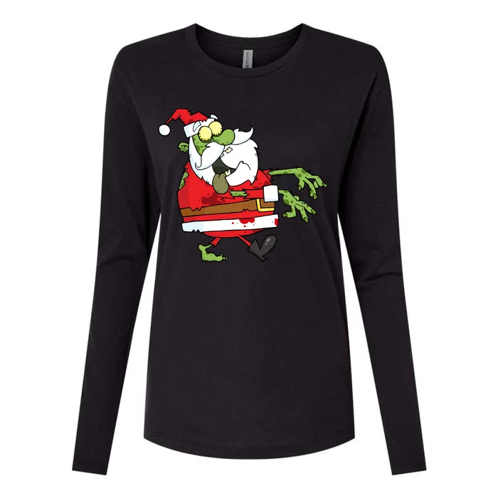 Zombie Santa Womens Cotton Relaxed Long Sleeve T-Shirt