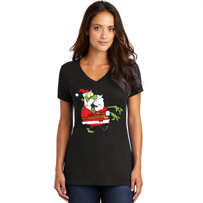 Zombie Santa Women's V-Neck T-Shirt