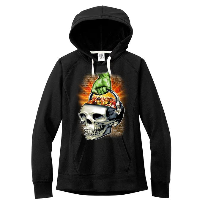 Zombie Skull Candy Bucket Women's Fleece Hoodie