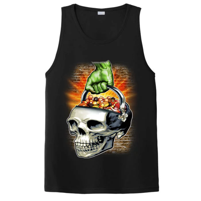 Zombie Skull Candy Bucket Performance Tank