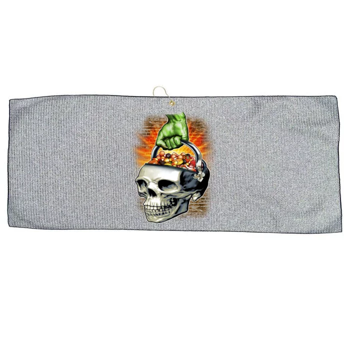 Zombie Skull Candy Bucket Large Microfiber Waffle Golf Towel