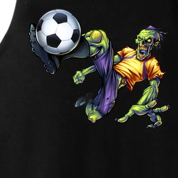 Zombie Soccer Kick Ladies Tri-Blend Wicking Tank