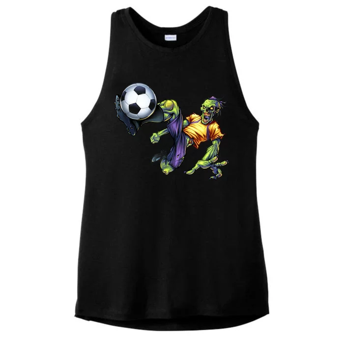 Zombie Soccer Kick Ladies Tri-Blend Wicking Tank