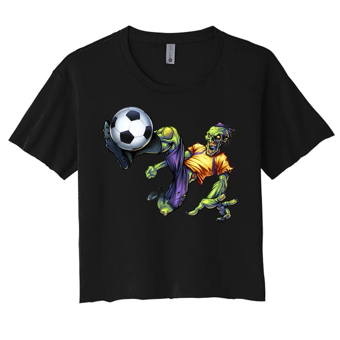 Zombie Soccer Kick Women's Crop Top Tee