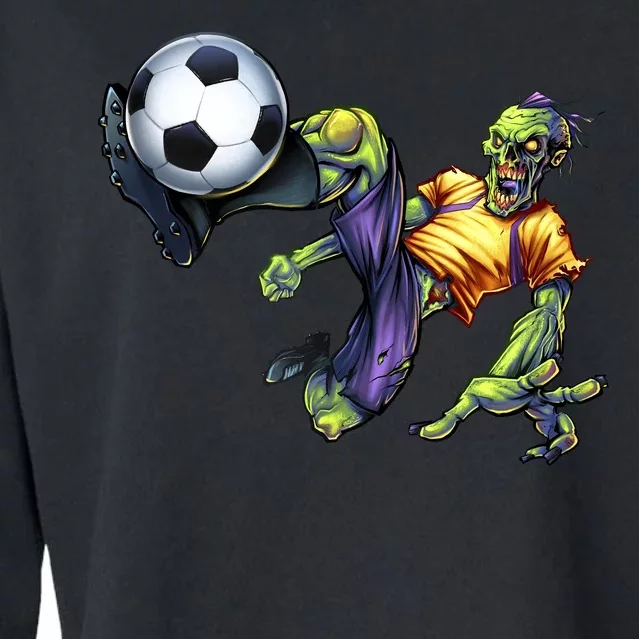 Zombie Soccer Kick Cropped Pullover Crew