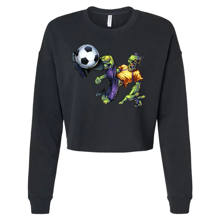 Zombie Soccer Kick Cropped Pullover Crew