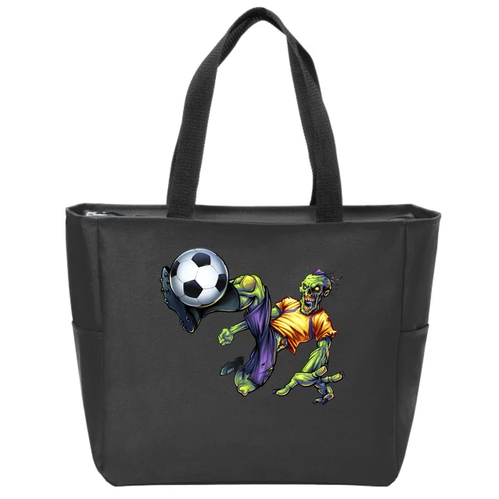 Zombie Soccer Kick Zip Tote Bag