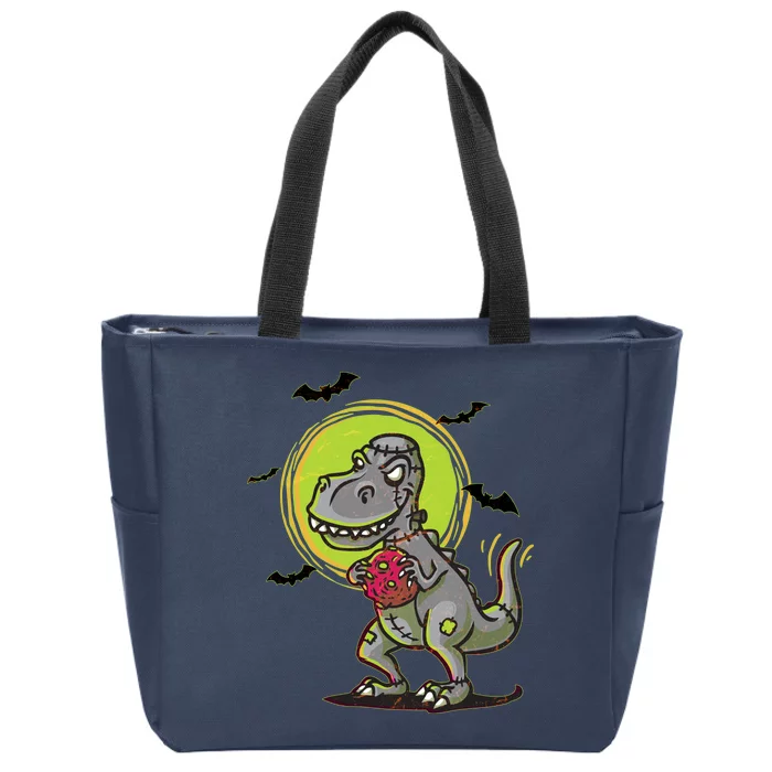 Zombie T-Rex Zip Tote Bag