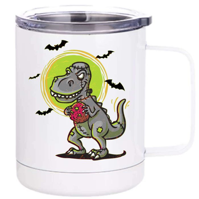 Zombie T-Rex Front & Back 12oz Stainless Steel Tumbler Cup