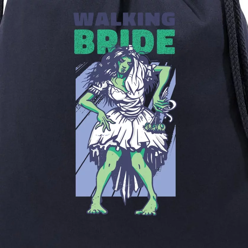 Zombie Walking Bride Drawstring Bag