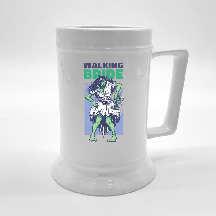 Zombie Walking Bride Front & Back Beer Stein