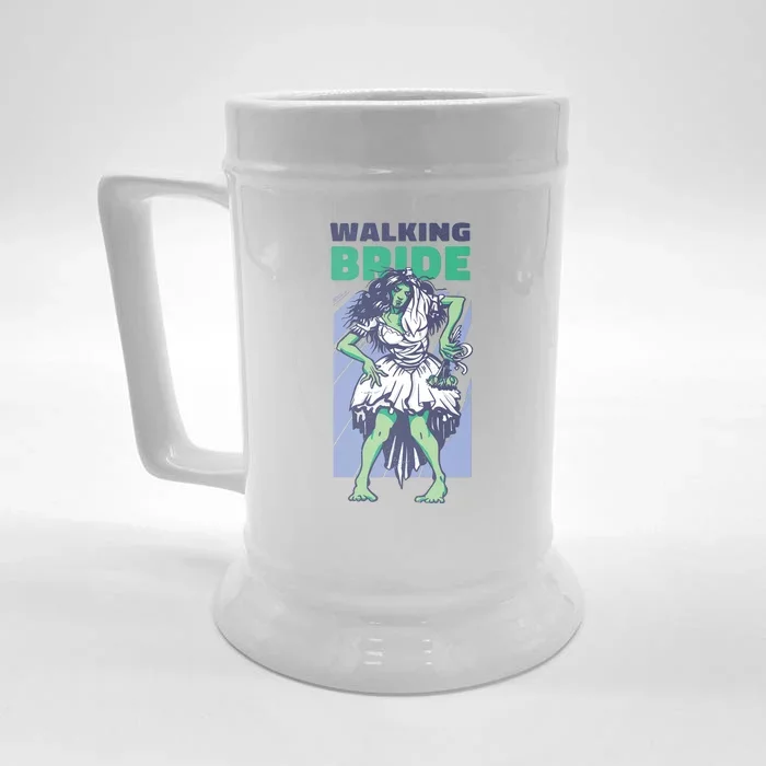 Zombie Walking Bride Front & Back Beer Stein