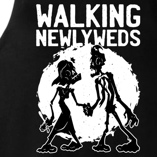 Zombie Walking Newlyweds Ladies Tri-Blend Wicking Tank