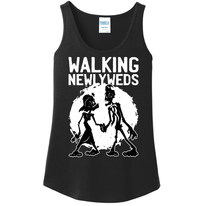 Zombie Walking Newlyweds Ladies Essential Tank