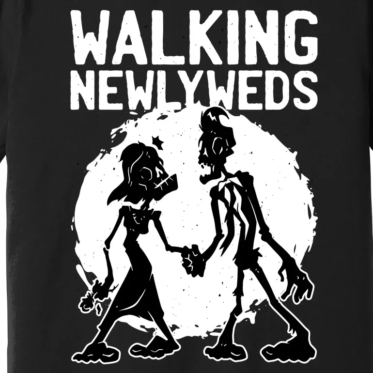 Zombie Walking Newlyweds Premium T-Shirt