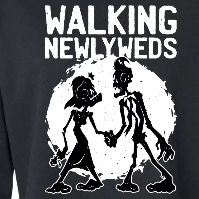 Zombie Walking Newlyweds Cropped Pullover Crew