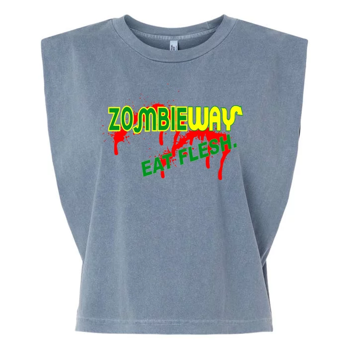 Zombie Way Eat Flesh Garment-Dyed Women's Muscle Tee