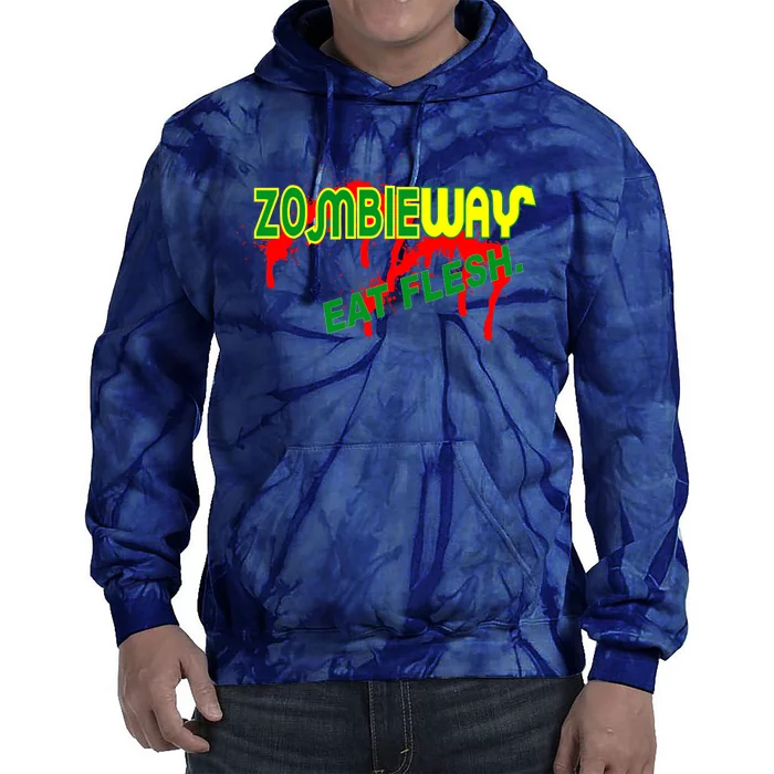 Zombie Way Eat Flesh Tie Dye Hoodie