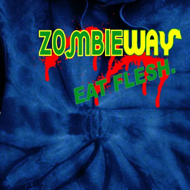 Zombie Way Eat Flesh Tie Dye Hoodie