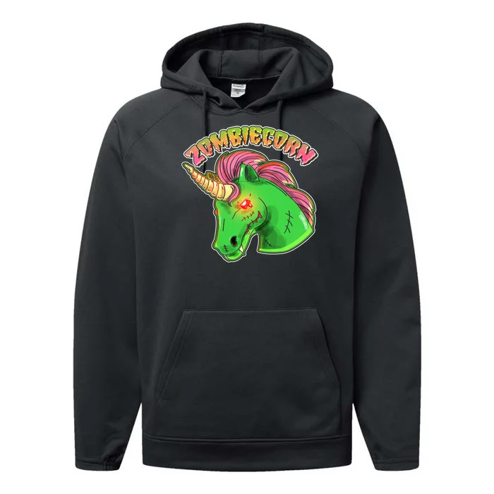 Zombiecorn Zombie Unicorn Performance Fleece Hoodie