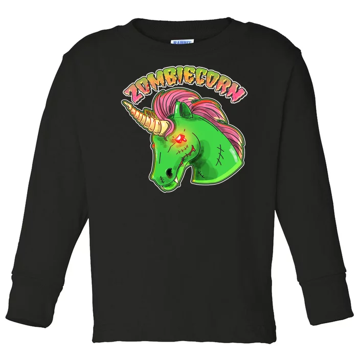 Zombiecorn Zombie Unicorn Toddler Long Sleeve Shirt