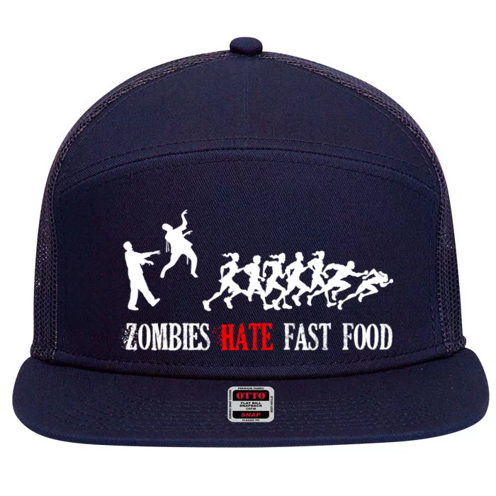 Zombies Eat Brains You'll Be Fine 7 Panel Mesh Trucker Snapback Hat