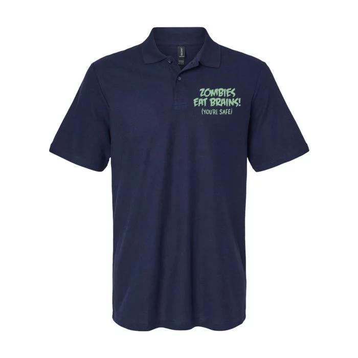 Zombies Eat Brains! (You're Safe) Softstyle Adult Sport Polo