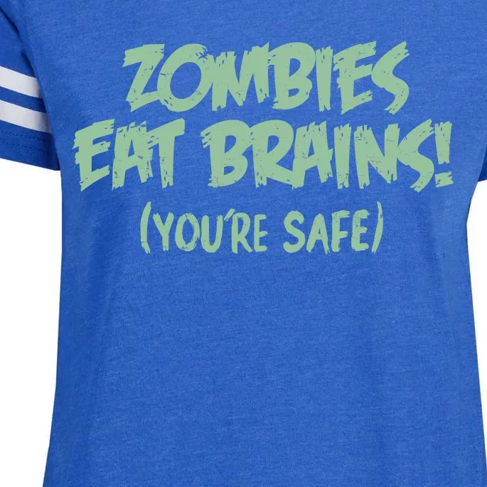 Zombies Eat Brains! (You're Safe) Enza Ladies Jersey Football T-Shirt