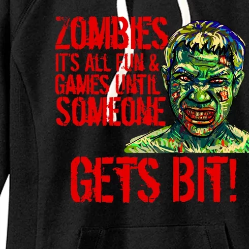 Zombies It's All Fun and Games Women's Fleece Hoodie