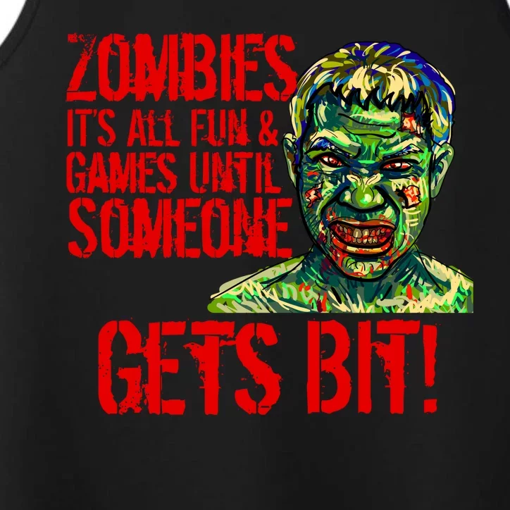 Zombies It's All Fun and Games Performance Tank