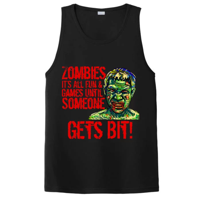 Zombies It's All Fun and Games Performance Tank