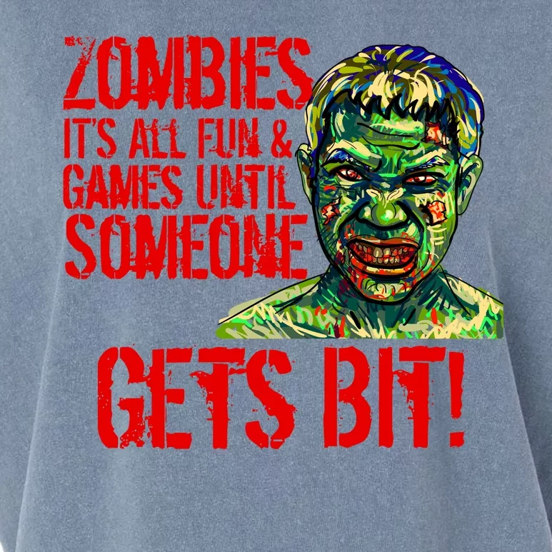 Zombies It's All Fun and Games Garment-Dyed Women's Muscle Tee