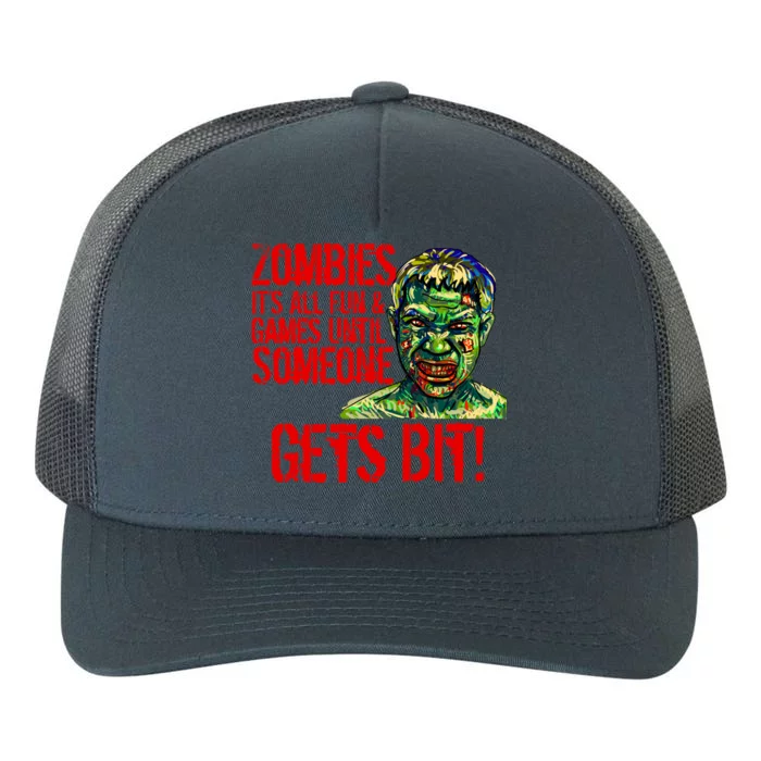 Zombies It's All Fun and Games Yupoong Adult 5-Panel Trucker Hat