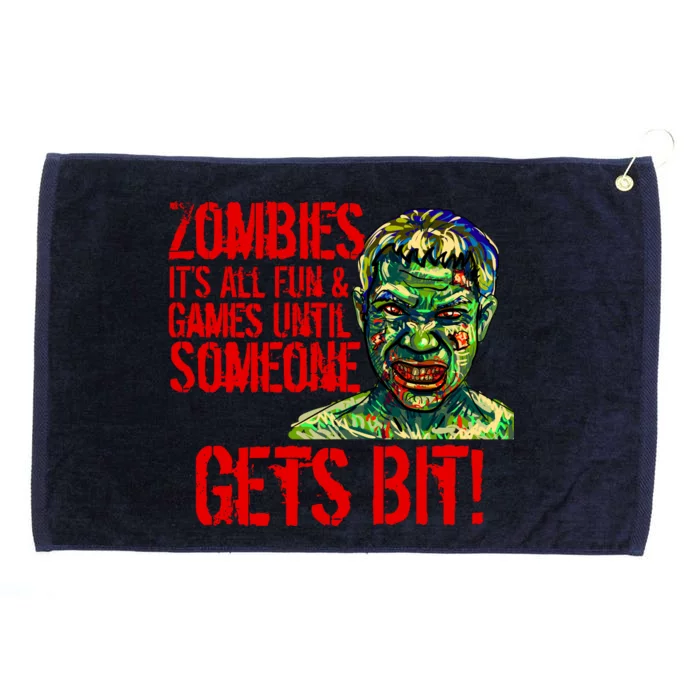 Zombies It's All Fun and Games Grommeted Golf Towel