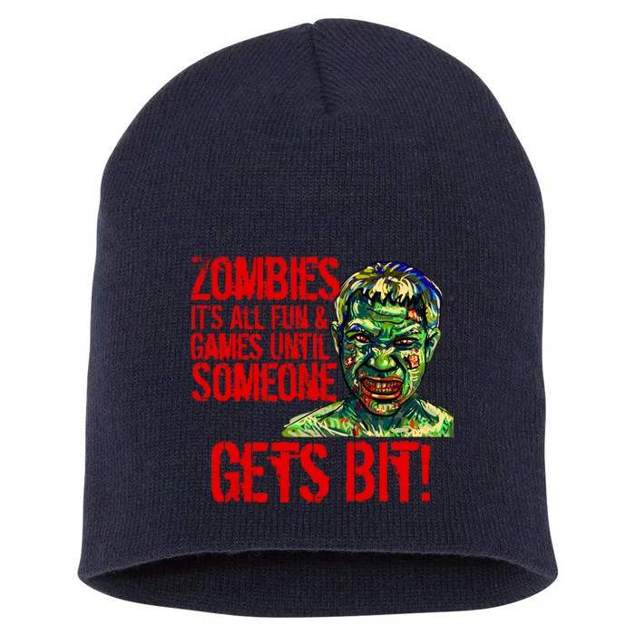 Zombies It's All Fun and Games Short Acrylic Beanie