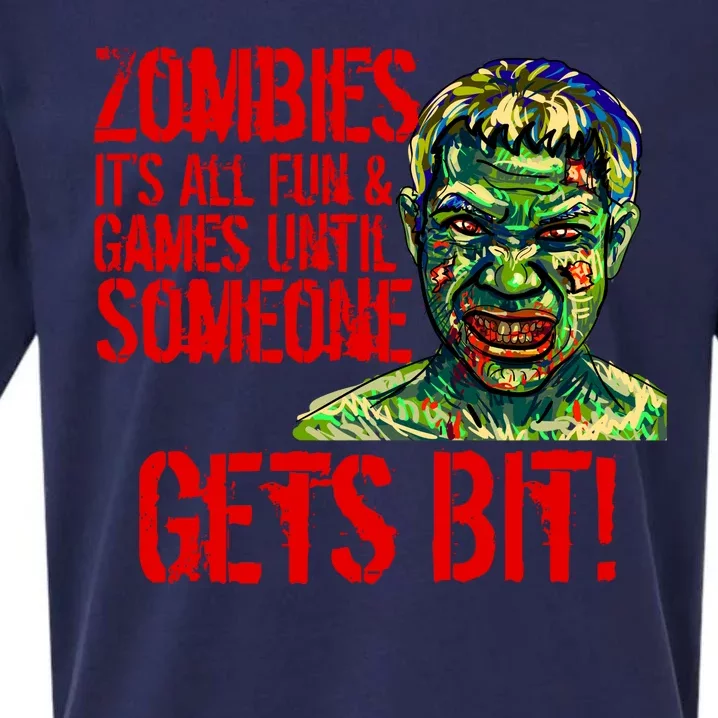 Zombies It's All Fun and Games Sueded Cloud Jersey T-Shirt