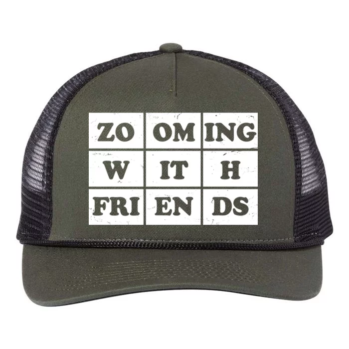 Zooming With Friends Retro Rope Trucker Hat Cap