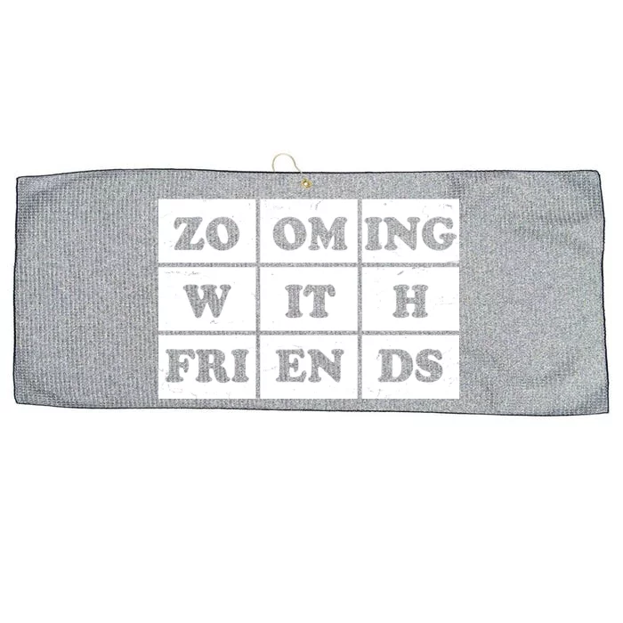 Zooming With Friends Large Microfiber Waffle Golf Towel