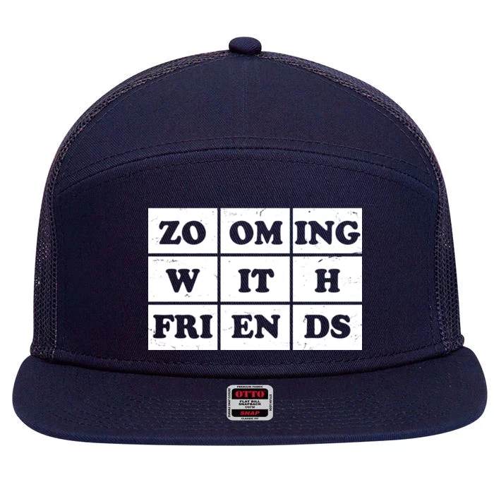 Zooming With Friends 7 Panel Mesh Trucker Snapback Hat