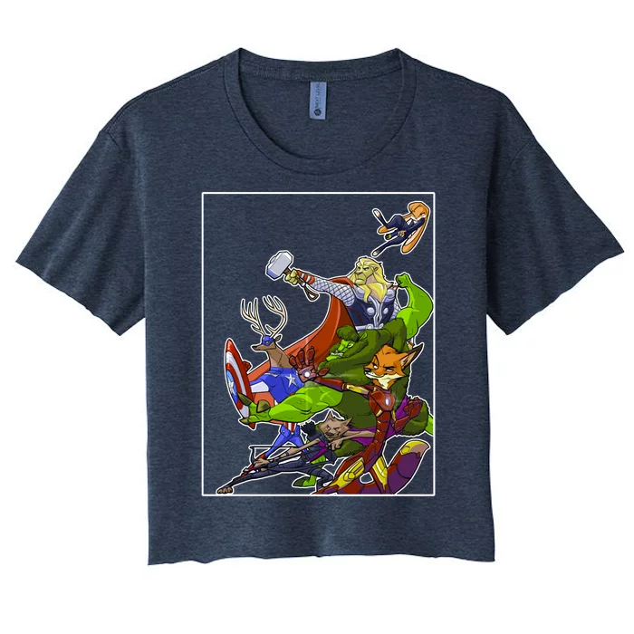 Zootopia Superheroes Avenge Women's Crop Top Tee