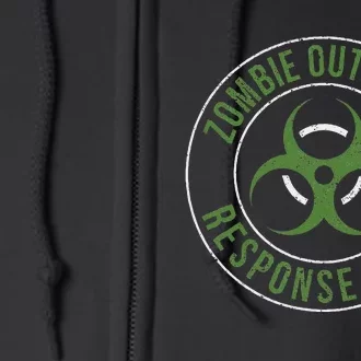 Zombie Outbreak Response Team Halloween Apocalypse Gas Mask Full Zip Hoodie