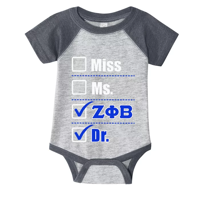 Zeta Phi Beta Doctor Graduation Zeta Phi Beta Hbcu Doctor Infant Baby Jersey Bodysuit