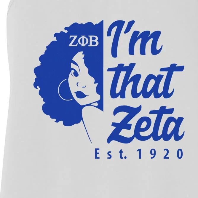 Zeta Phi Beta Sorority Paraphernalia Im That Zeta 1920 Women's Racerback Tank