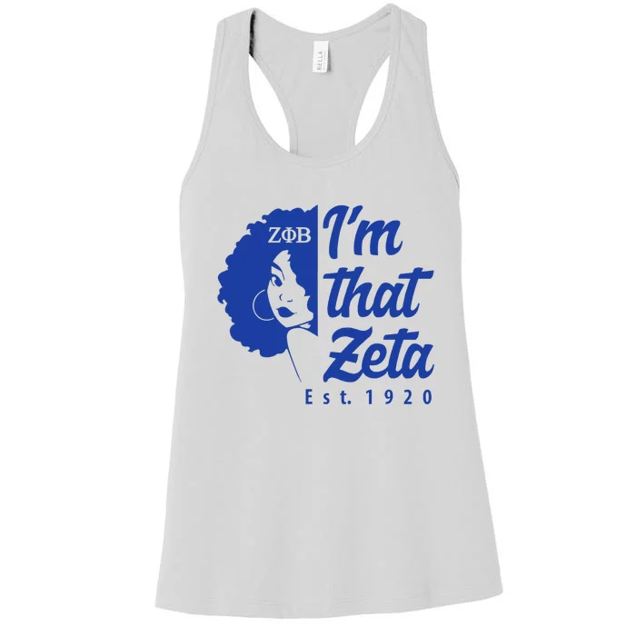 Zeta Phi Beta Sorority Paraphernalia Im That Zeta 1920 Women's Racerback Tank