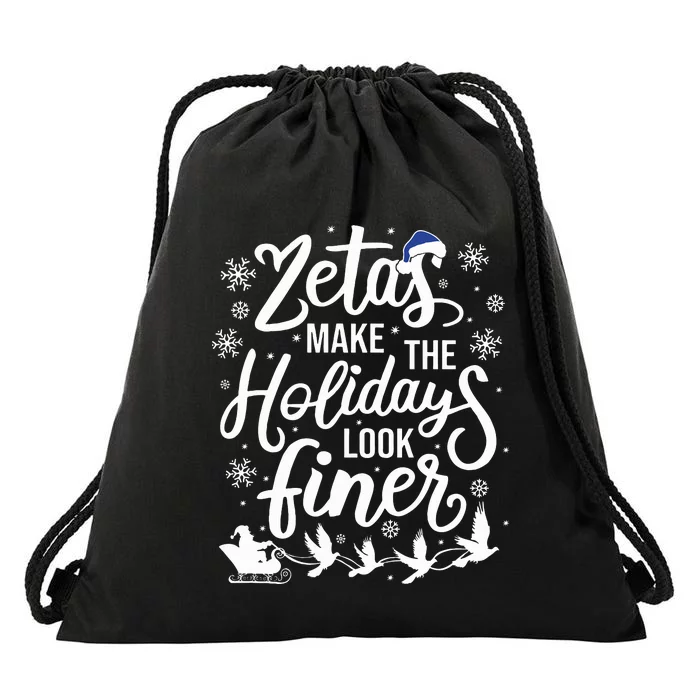 Zeta Phi Beta Sorority Sisterhood Christmas Drawstring Bag