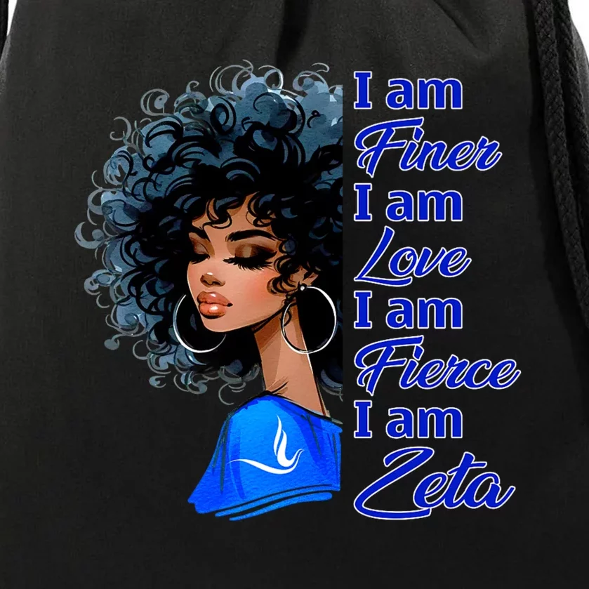 Zeta Phi Beta Sorority Sisterhood Hbcu Black Girl Drawstring Bag