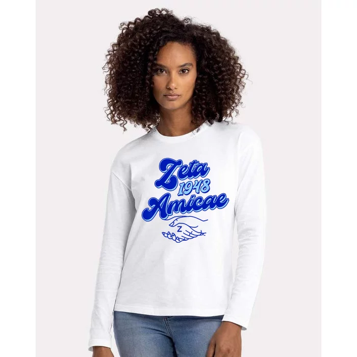 Zeta Phi Beta Sorority Paraphernalia Zeta Amicae Since 1948 Womens Cotton Relaxed Long Sleeve T-Shirt