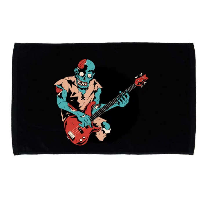 Zombie Playing Bass Microfiber Hand Towel