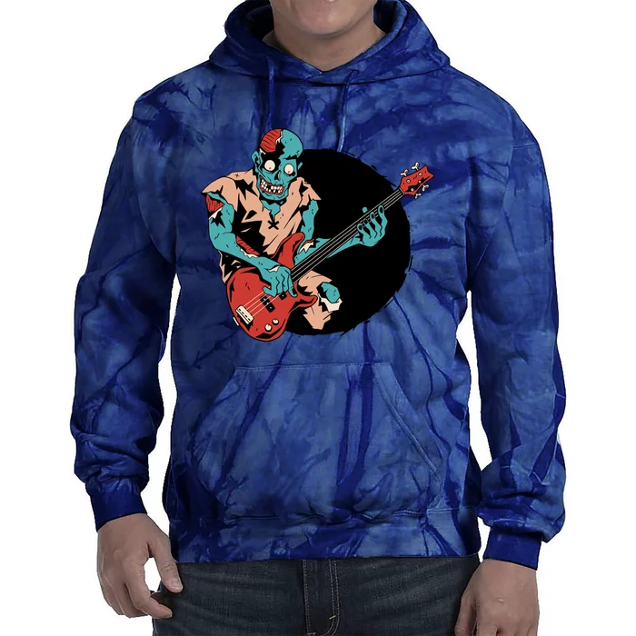 Zombie Playing Bass Tie Dye Hoodie