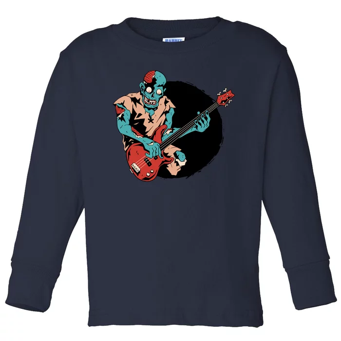 Zombie Playing Bass Toddler Long Sleeve Shirt